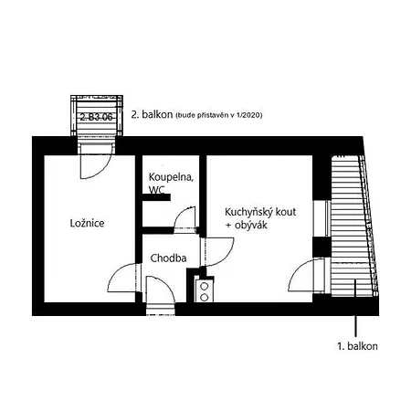 Appartement Rokytnice, Two-room